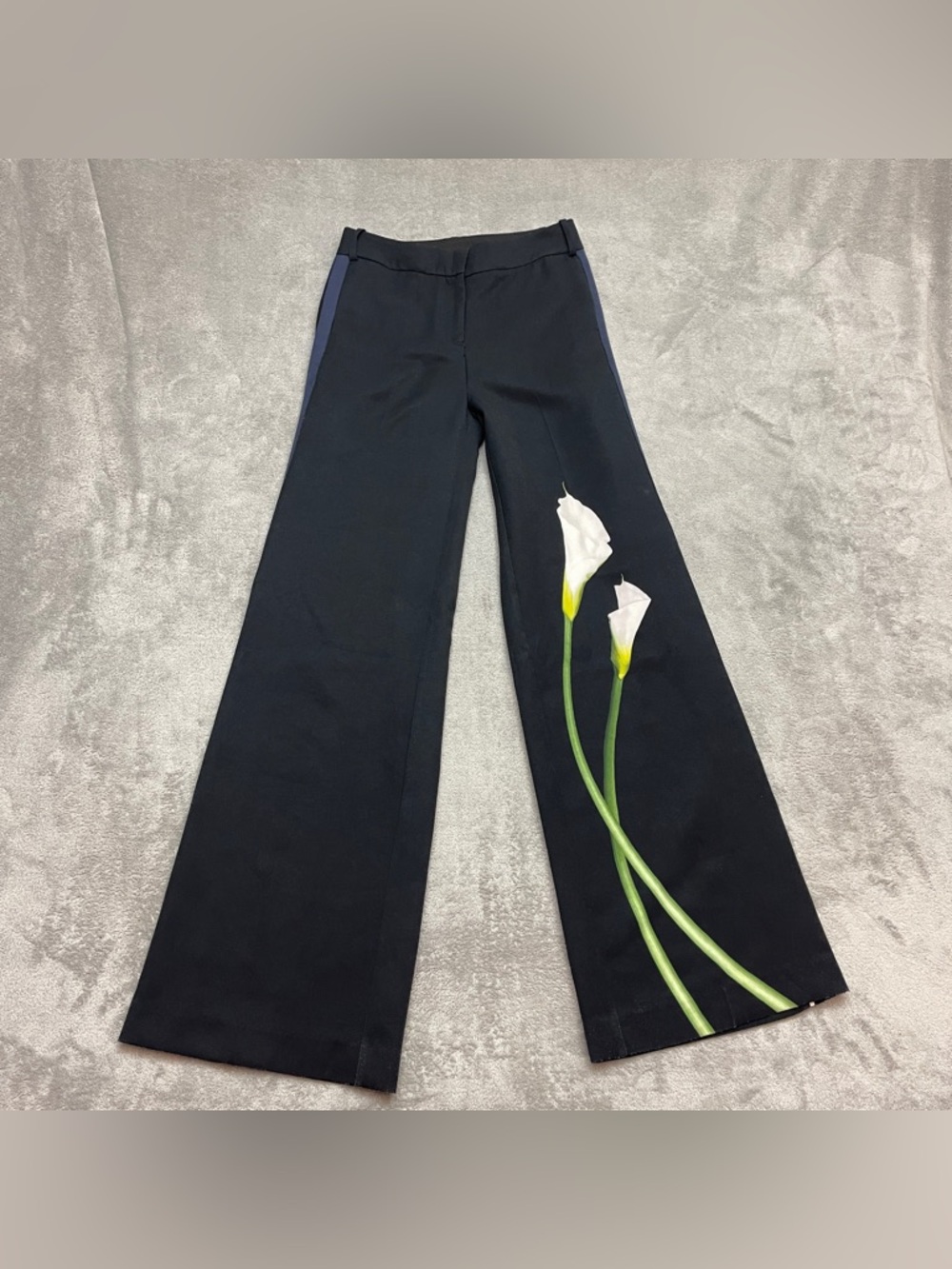Victoria Beckham for Target Wide Leg pants Black Calla Lilly Size 2